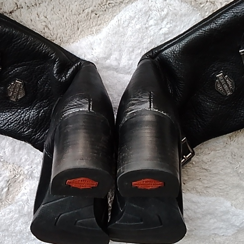 Harley Davidson Leather Buckle Boots 9 - Picture 12 of 16